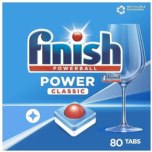 Finish Power Classic Spülmaschinentabs, phosphatfrei – Geschirrspültabs für die Basis-Reinigung des Geschirrs – 80 Tabs (1 x 80 Stück)