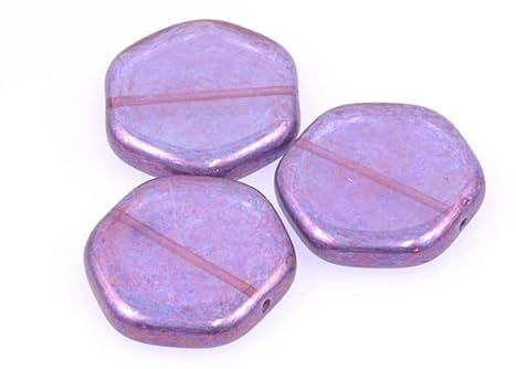 1pcs Drücken Sie Perlen Hexagon 20 mm, Crystal Vega Iris (30-15781), Böhmisches Kristall Glas, Tschechien 11199007 Pressed Beads Hexagon