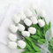 Kisflower 12Pcs Latex künstliche Tulpen - Fake Tulpen künstliche Blumen Faux Tulpen Real Touch Blume für Haus Büro Hochzeit Dekoration （Weiß）