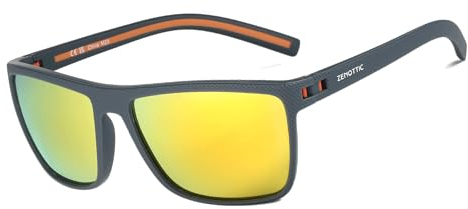 ZENOTTIC Gafas de sol polarizadas hombres luz TR90 marco UV400 protección cuadrado gafas de sol