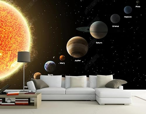 Fototapete 3D Effekt 3D Tapete Universum Sternenhimmel Planet Fototapete Wandgemälde Vlies Wohnzimmer Schlafzimmer Wanddekoration 450(W) X315(H) Cm