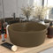 FOZICV Luxus-Waschbecken mit üBerlauf Matt Creme 36x36x13 cm Keramik Spülbecken Keramik Aufsatzwaschbecken mit Uberlauf Waschschale Aufsatzbecken Badmöbel Modern Spülbecken Rund Bathroom Sink