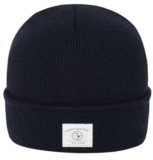 SCHIETWETTER Accessoire Beanie Mütze Robbe, Strickmütze, Rippmuster, breite Krempe, Wintermütze, elastisch, ungefüttert Navy 50