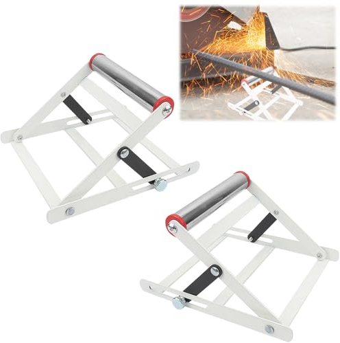 BIGP 2 Stück Verstellbarer Stützrahmen für Schneidemaschinen, Tischsägenständer, Höhenverstellbar, Metallschneidemaschine Arbeitsstützständer, Materialstützrahmen, Schneidemaschinenaufsatz