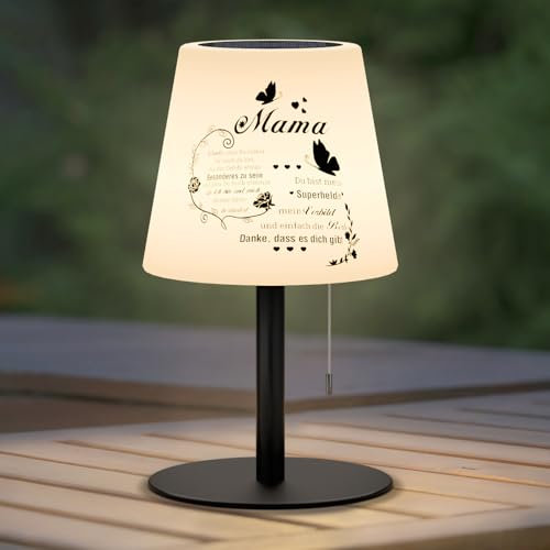 MALUX Solar Tischlampe Outdoor Warmweiß Zugschalter Solare Aufladung & USB-Ladung Fernbedienung Tischlampe Akku 8 Farben Solar Tischleuchte Outdoor Wasserdicht IP44 für Garten Wohnzimmer Terrasse MQ