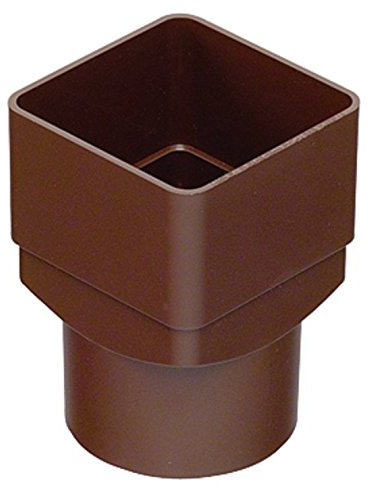 Aliaxis (Marley) RLE4BR Braunes quadratisches Fallrohr, 65 mm quadratisch auf 68 mm, runder Adapter (braun)