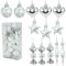 HERZONE weihnachtsanhänger Weihnachtsbaumschmuck Weihnachtsbaumanhänger Weihnachten Deko für Weihnachtsbaum (A-Silber)