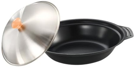 Garneck Plancha Antiadherente Metal Wok Utensilios De Cocina De Metal Wok De Metal Cocina Wok Olla Caliente De Cocina Wok De Comida De Doble Asa Wok De Comida De Uso Diario Black Planchar