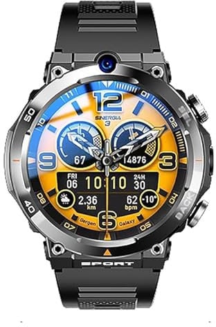 CraftNestUK 1.39 Round Screen Smartwatch,4G SIM Card Watch Phone, Dual Camera/with Heart Rate/Ultra Thin Body/NFC Positioning,Sports Watch