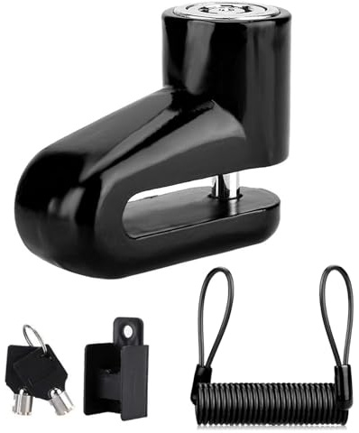 GisWell Antivol à disque de frein, bloque-disque de frein pour vélo, scooter, moto, pour stationnement temporaire (noir)
