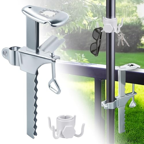 Supporto Ombrellonee, Ombrellone da Balcone Clip Estesa, Porta Ombrellone con Gancio di Sospensione, Campo di Serraggio 0-20 cm, per Terrazze, Ombrelloni, Recinzioni da Giardino