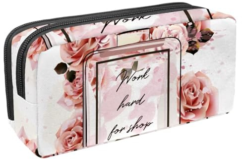 VAPOKF Federmäppchen, Federmäppchen, Schüler-Schreibwaren-Tasche für Teenager, Jungen, Mädchen, Schule, Bürobedarf – Parfüm und Blume, multi, 2.3x8.2x3.9in/6x21x10cm, Taschen-Organizer