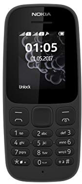 Nokia 105 Dual SIM svart (förnyad)