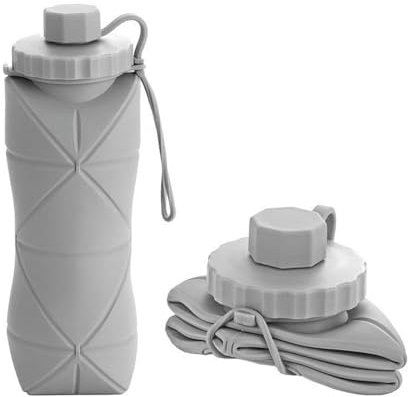 CUAJHNPX gobelet Pliable Tasse d'eau Plie-Gris Clair-600 ML