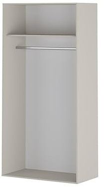 mattfy - Armario de Dos Puertas Correderas con Altillo Modelo Dagna para Dormitorios de Matrimonio e Infantiles, Color Beige, Medidas: 100 cm Ancho x 200 cm Alto x 50 cm Fondo