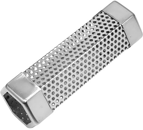 Qoukonao Pellet-Röhren-Smoker, Edelstahl-Grillrohr, aromatisiert, hocheffiziente Temperaturkontrolle, Räucherrohr für Hinterhof-Grillen, Camp-Kochen, Steak-Huhn-Grillen, Outdoor-Heckklappe, Truthahn