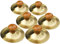 Gatuida 6 Piezas Platillo de dedo de bronce budistas platillos de mano para instrumento de simbolos platillos de banda platillos de juguete mini platillos Metal Dorado