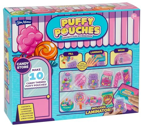 John Adams Puffy Pouches Candy Store Set Squishy Maker: Make Your Own Squishy Fun Accessories & Bag Charms | Food Themed Arts & Crafts Fun | Gift Idea For Birthday & Christmas | Age 5+