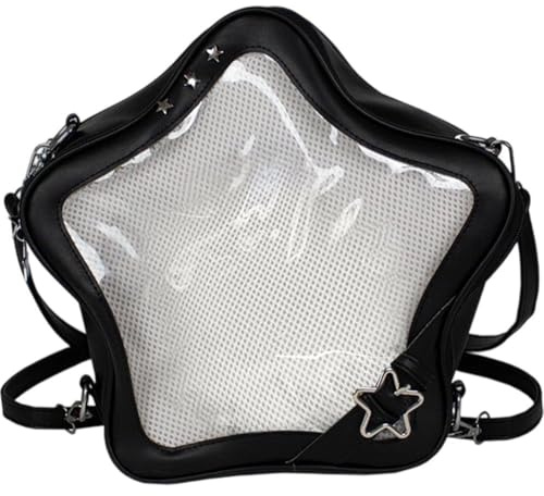 HiyyFloy Star Ita Bag Pins Display Rucksack Pu Leder Pins Schultertasche, Form Crossbody Handtasche, Y2k Spicy Girl Reise Messenger Bag