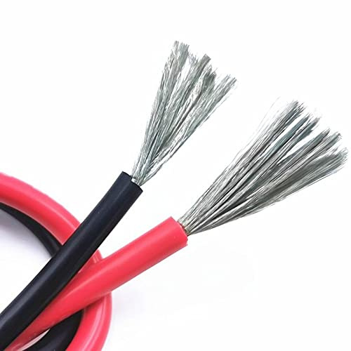 Cavo elettrico flessibile in silicone, cavo in silicone resistente al calore in rame stagnato 2-24 AWG, multicolore, per inverter di batteria(10 m nero, 2 AWG-35 mm2)