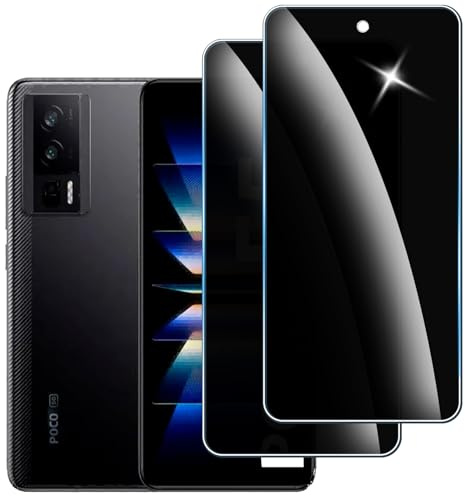 iccdpi 2 Piezas Protector Pantalla Privacidad Vidrio Templado para Xiaomi Poco F5 Pro, Antiespia 9H Dureza, Anti-Arañazos, Anti-Huellas, Sin Burbujas
