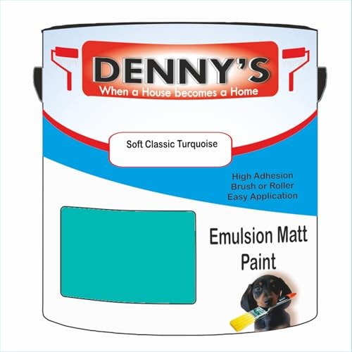Premium Interior Wall & Ceiling Emulsion Paint – Soft Classic Turquoise – Rich Matt Finish, Durable & Washable, Low Odour, Ideal for Living Rooms, Bedrooms & Hallways (250ML Tin)