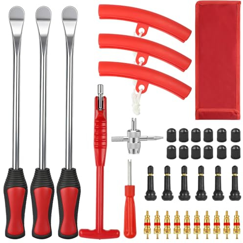 38 Piezas Desmontadora Neumáticos, Palanca Cambios Coche, Herramientas Moto | Antipinchazos Coche, Palanca Desmontadora Neumáticos, para Motocicletas, Bicicletas, Coches, Scooters