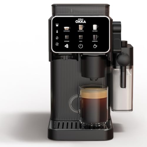 Arzum Okka Barista Compact Kaffeevollautomat, Automatische Espressomaschine In A5-Größe Mit Farbigem Touch-Bedienfeld, 15 Bar Druck Und Milk'n Take Technologie (Chrom)