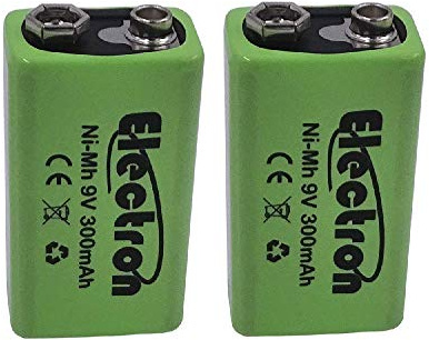 Lot de 2 piles rechargeables Ni-Mh 9 V 300 mAh 9 V Nimh