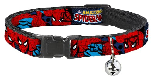 Marvel Comics Plastic Breakaway Clip Collar - Amazing Spiderman - Narrow-Medium 8-12 Multi-Color