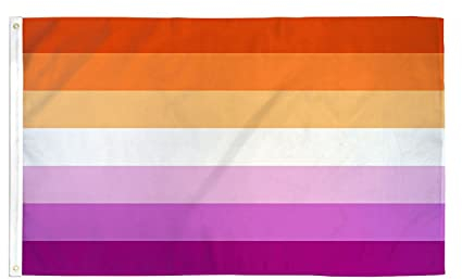 AZ FLAG - Drapeau LGBT Fierté lesbienne Soleil Levant - 150x90 cm - Drapeau Lesbien Sunset 100% Polyester Avec Oeillets Métalliques Intégrés - Pavillon 110 g