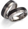 Schmuck Depot Paar Eheringe Verlobungsringe Trauringe Titan Carbonringe mit 2 Diamanten (0,030 ct w/si) Partnerringe Antragsringe für sie und ihn Hochzeitsring (Gravur/Etui) 3846