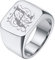 FaithHeart Edelstahl personalisierte Bandring Herren Siegelring mit Namen Datum Gravur für Damen Herren