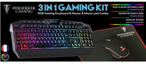 BERSERKER GAMING GX-800 (3EN1) Clavier - Souris - Tapis RGB Backlight Thor
