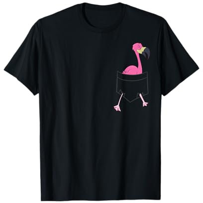 Rosa Flamingo in der Tasche Cooler Taschen Flamingo T-Shirt