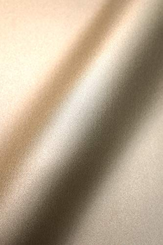 NEWROOM Tapete Gold Vliestapete Unifarbe - Universal Modern Perlmutt-Effekt Einfarbig Uni inkl. Tapezier-Ratgeber