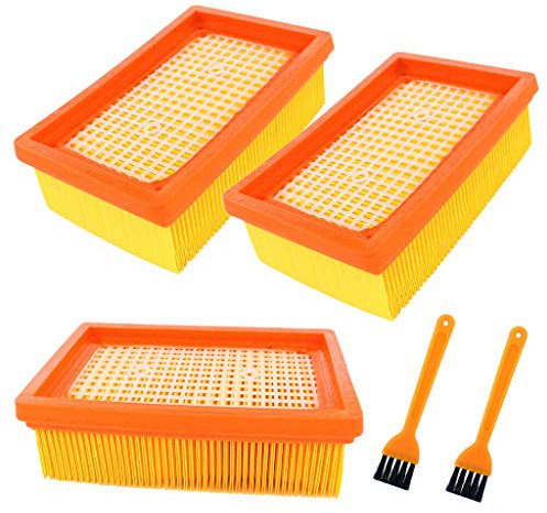 HURI Lot de 3 Filtres plissés plats pour aspirateur Kärcher MV4 MV5 MV6 WD4 WD5 WD6 Premium Kit de rénovation Premium Filtre à lamelles Remplace les filtres Kärcher 2.863-005.0