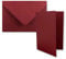 50x DIN B6 Faltkarten Set mit Umschlägen in Dunkelrot (Rot) - 120 x 170 mm - ideal für Einladungskarten, Hochzeit, Taufe, Kommunion, Konfirmation - Marke: FarbenFroh