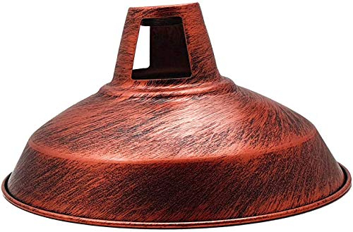 DC VOLTAGE Moderne Retro-Lampenschirme aus Metall, einfache Montage, für industrielle Hängeleuchten, Schlafzimmer, Küche, Badezimmer, antiker Lampenschirm (Rustic Red)