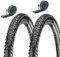 2 neumáticos Kenda 27,5 x 2,10 (52-584) + 2 cámaras de neumáticos con tacos para bicicleta de montaña