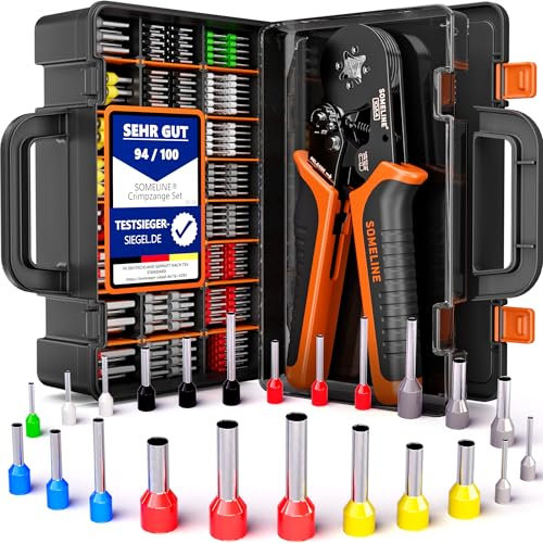 SOMELINE® Ferrule Crimp Tool Kit, 23 Types Ferrules, 0.25–10mm² Square Ferrule Pliers, Crimping Pliers, Ferrule Crimping Tool, Wire Crimping Tool