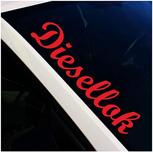Finest Folia Frontscheibenaufkleber Schriftzug Diesellok Aufkleber für Windschutzscheibe Heckscheibe Frontscheibe Auto Fahrzeug Dekor Sticker FS123 (Karminrot, Außenklebend)