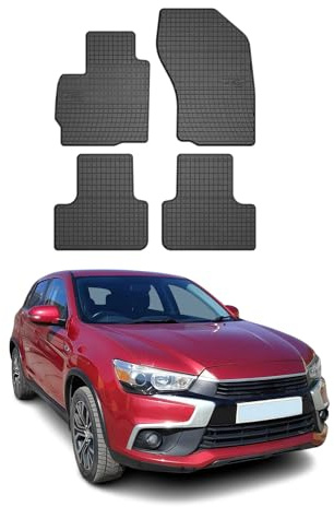 OMAC Fußmatten für Mitsubishi ASX 2010-2023 Gummi 4tlg Schwarz | Automatten, Gummimatten, Allwetter, Antirutsch, fahrzeugspezifisches Produkt, wasserdicht