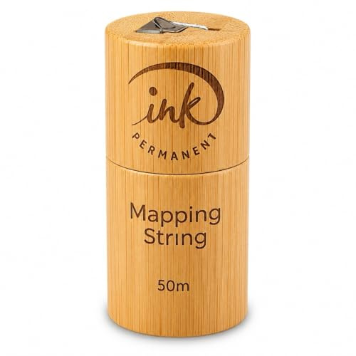 Ink Permanent (Große 50 Meter) Premium Weißes Bambus Vorgetränktes Kartierungsfaden, Microblading-Shnur für Augenbrauen-Mapping und Permanent Make-up