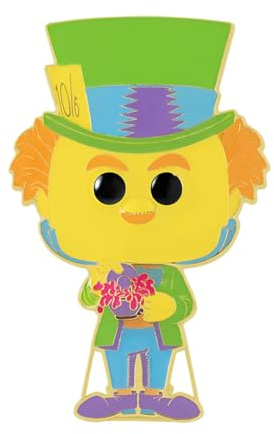 Funko Pop! Large Enamel Pin Disney Alice: Mad Hatter - Mad Hatter - Alice In Wonderland Enamel Pins - Cute Collectable Novelty Brooch - for Backpacks & Bags - Gift Idea - Movies Fans | Official Cartoon/Animation Merch - Collectable Toy - Birthday Gift Idea for Fans and Collectors