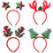 NOCHME Haarreif Weihnachten Für Erwachsene Und Kinder, 4 Stück Rentier, Sterne, Weihnachtsbaum, Kariert Einheitsgröße Haarschmuck Stirnbänder, Neuheit Xmas Mädchen Weihnachtsfeier Kopfschmuck Set