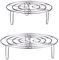 2Pcs Round Cooking Cooling Racks Stainless Steel Round Rack for Steaming Rack and Air Fryer Cooking Steamer Rack for Air Fryer Pressure Cooker Oven 23.5cmx5.3cm/27.5cmx5.3cm