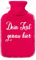 Personalisierte Öko Wärmflasche mit Bezug, 1.8 Liter mit feinem Strickbezug und weißen Nähten (Pink)
