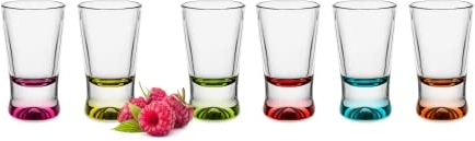 AzaliaDesign Bunte Schnapsgläser Partygläser aus Glas Shotgläser Likörgläser 25ml - 6 Stück
