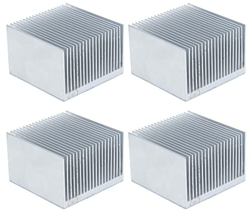 4 Stück Kühlkörper, Heatsink Aluminium Kühlkörper Kühler Fin Kühlkörper Kühlrippen für High Power LED Verstärker Transistor(60×60×39mm)
